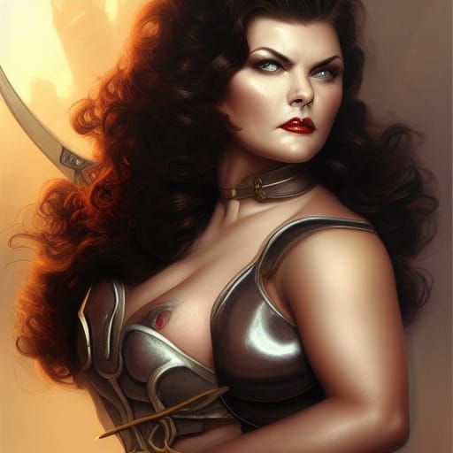 Epic Medieval Woman Warrior Portrait