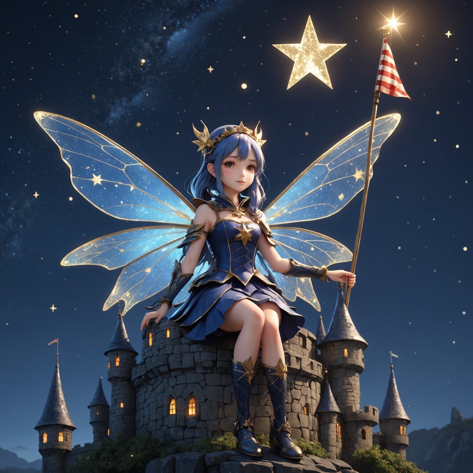 Starry Fairy Kingdom in 3D Anime Art