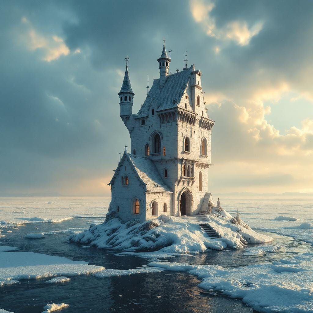 Ice Punk Castle in Frozen Ocean