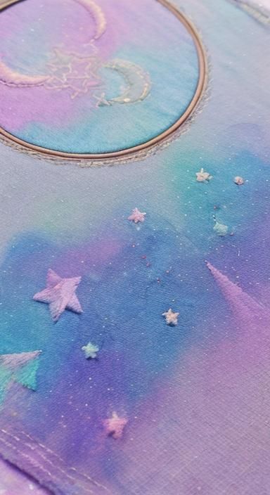 Pastel Clothes with Embroidered Celestial Patterns