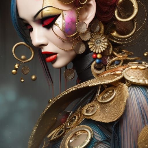 Eldritch Crying Clown in Photorealistic Painting