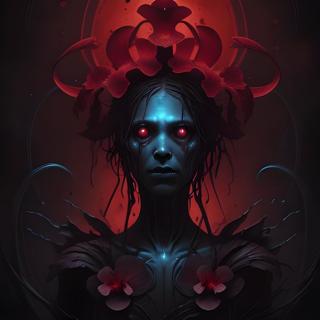 Bioluminescent Eldritch Orchid in Gothic Horror Style