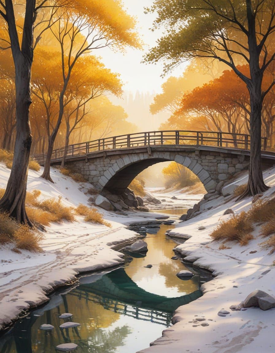 Serene Summer Oasis in a White Sand Desert Landscape