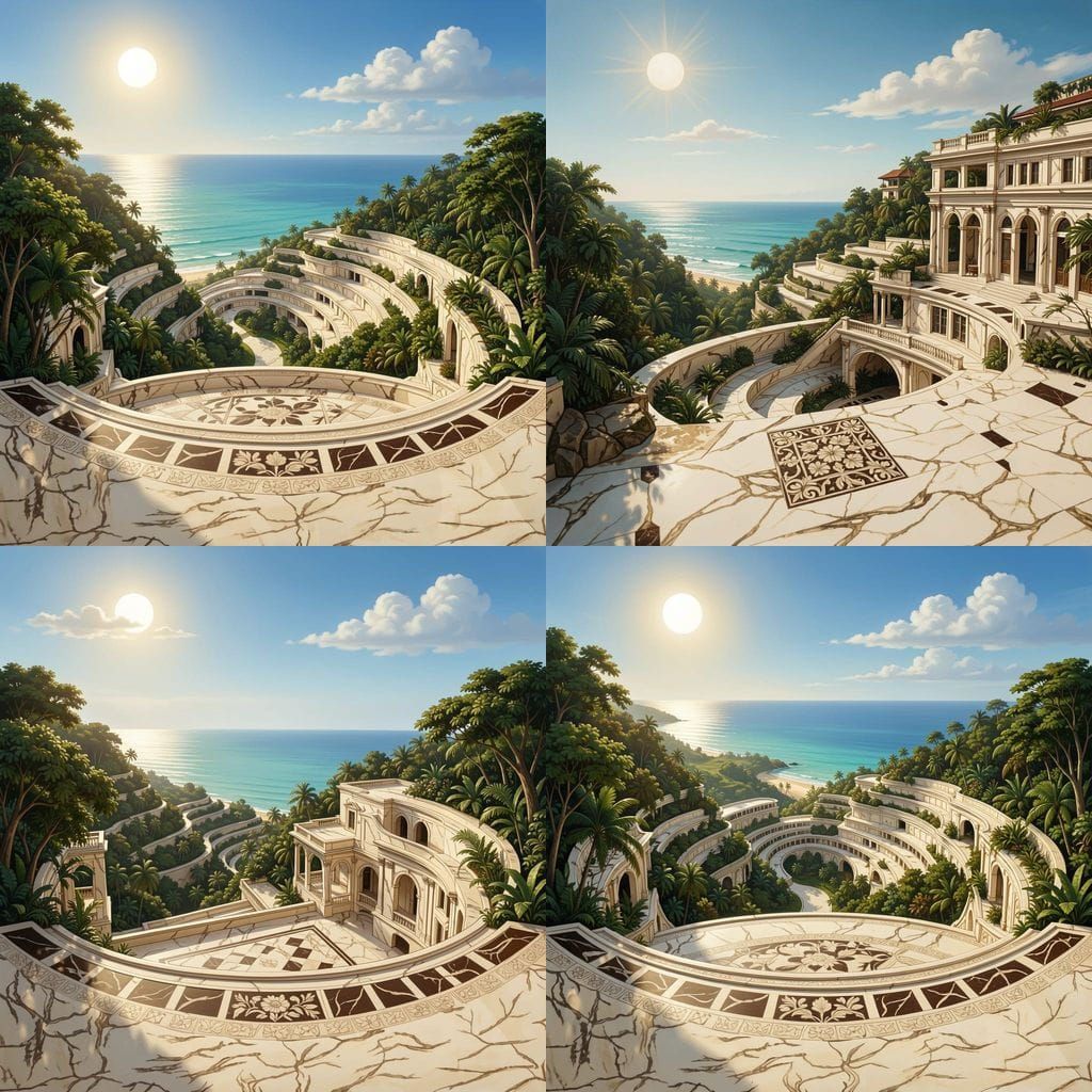 Majestic Ivory Palace Overlooking Jungle and Beach