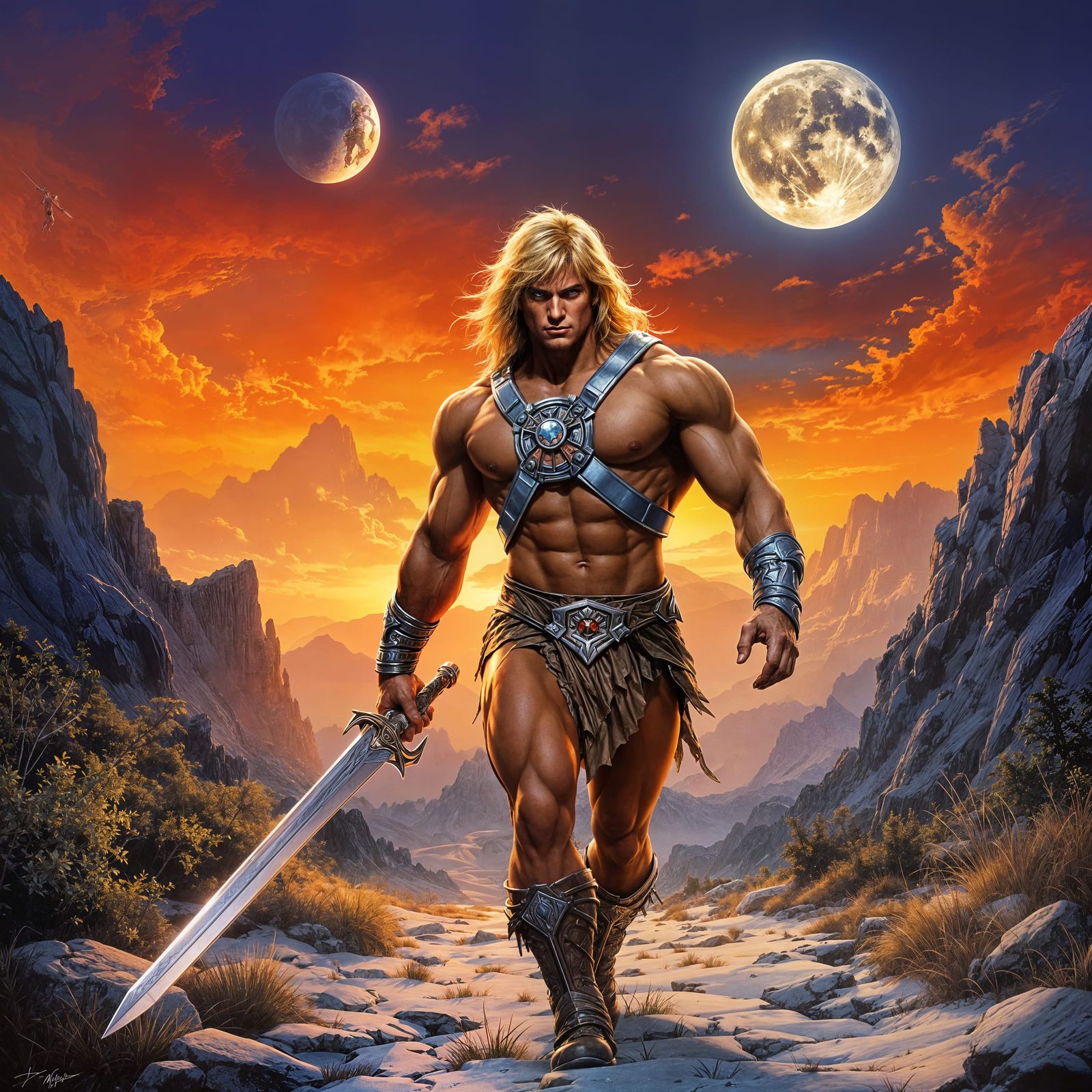 He-Man in Fantasy Illustration Style