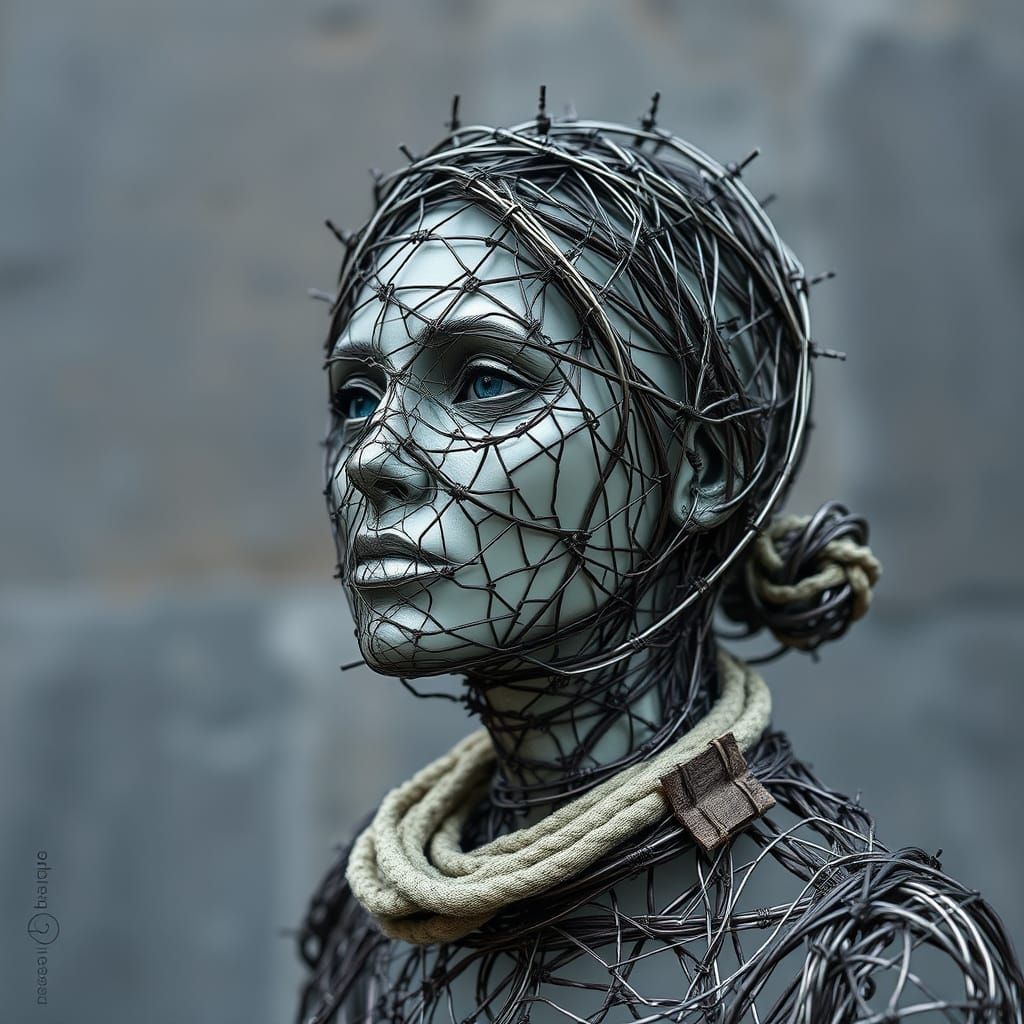 Barbed Wire Woman Sculpture