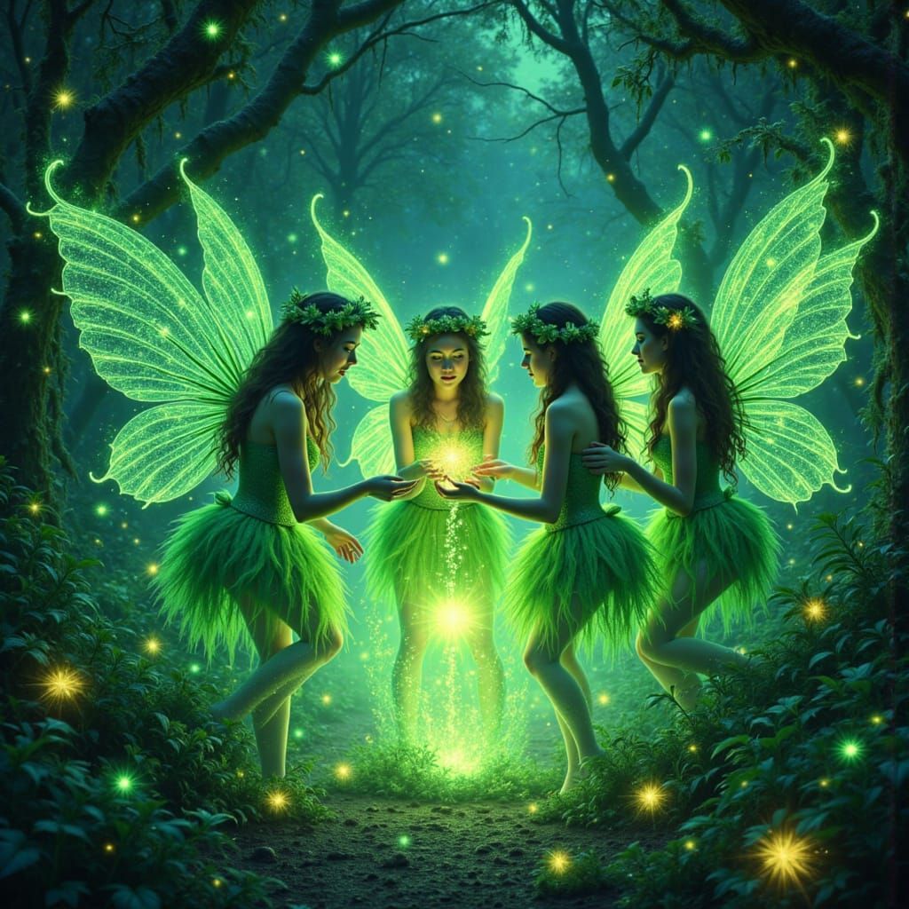 Diverse Fairies Celebrate St. Patrick's Day with Bioluminesc...