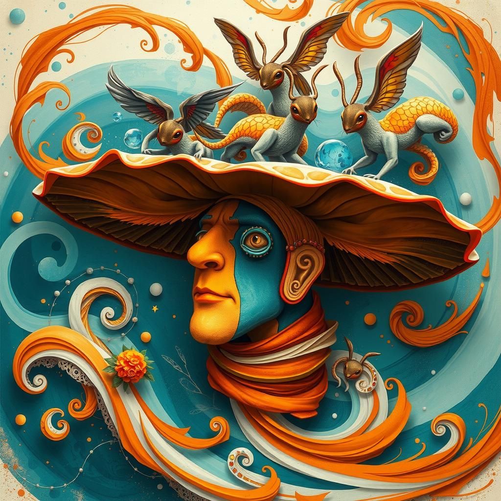 Whimsical Fantasy Hat in Dreamlike Style