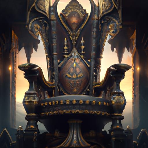 Epic Throne and Crown Digital Matte Painting