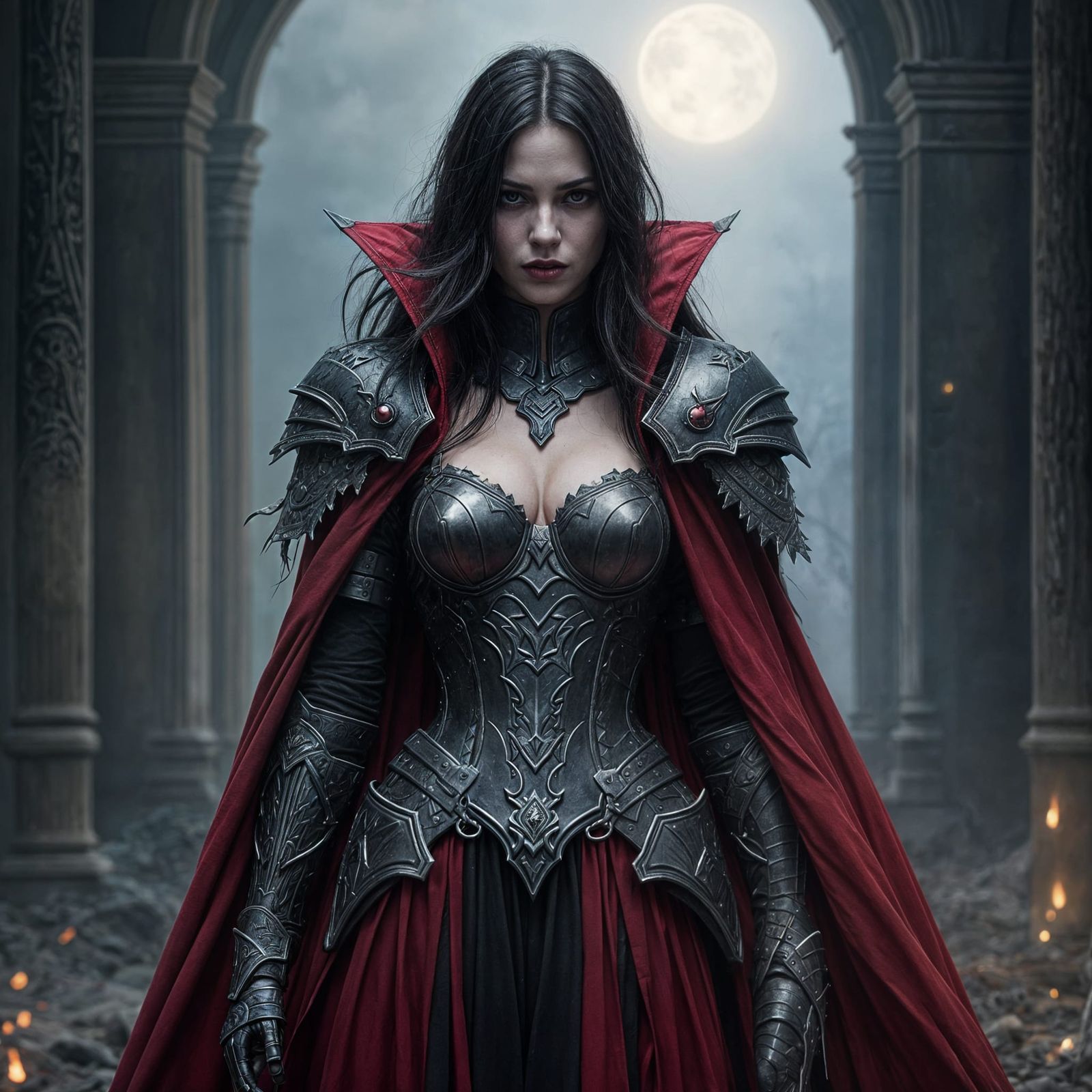 Ethereal Vampire Warrior in Majestic Armor