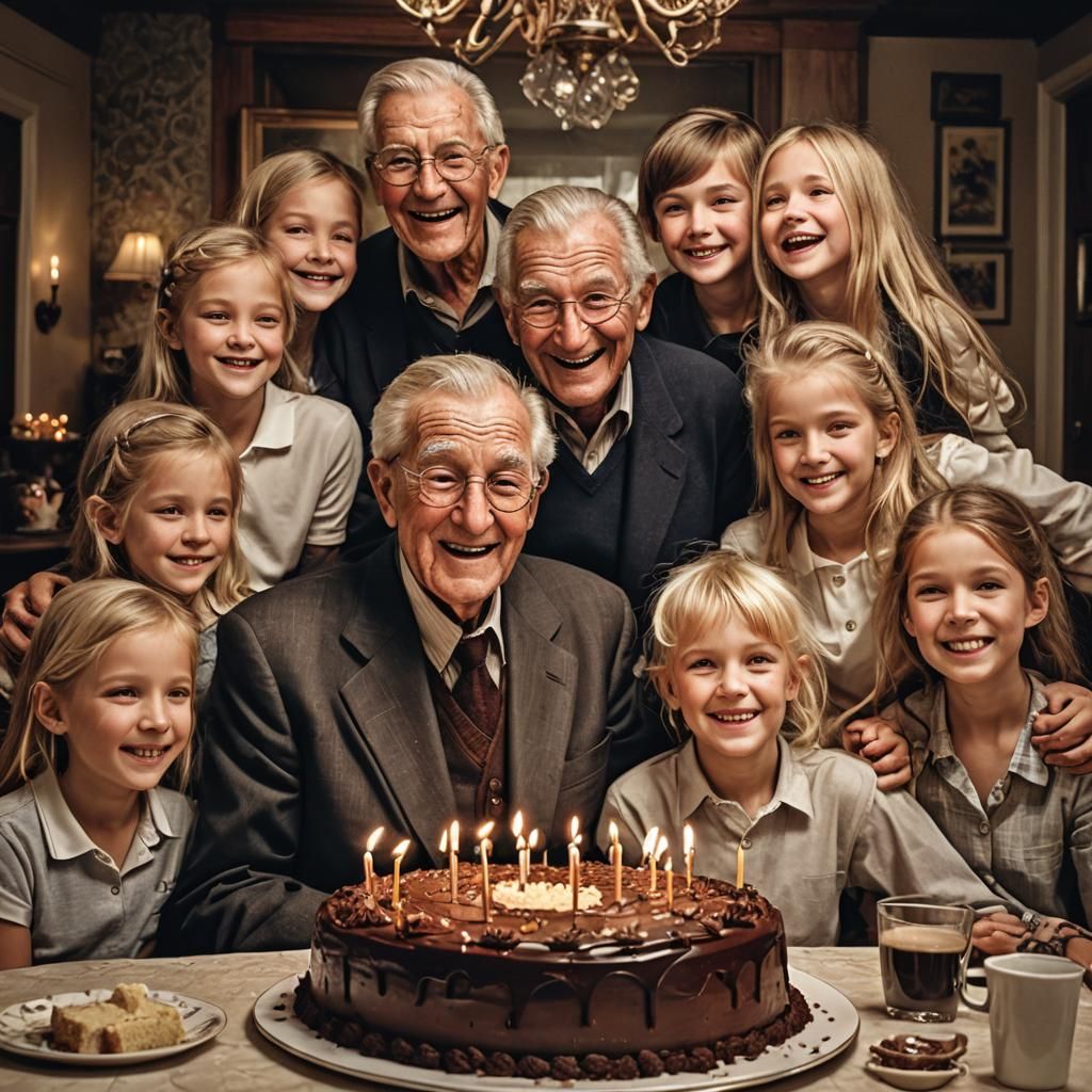 Grandpa's 100th Birthday: A Hyperrealistic Celebration
