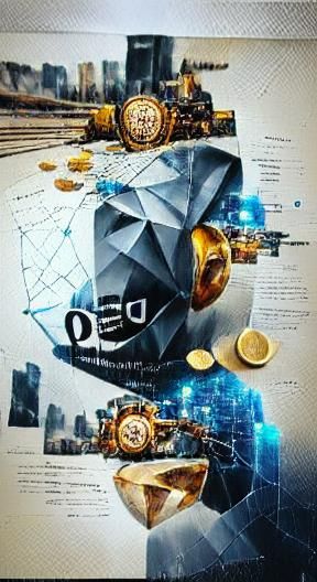 DeSo Network with Diamond Coin in Steampunk Style