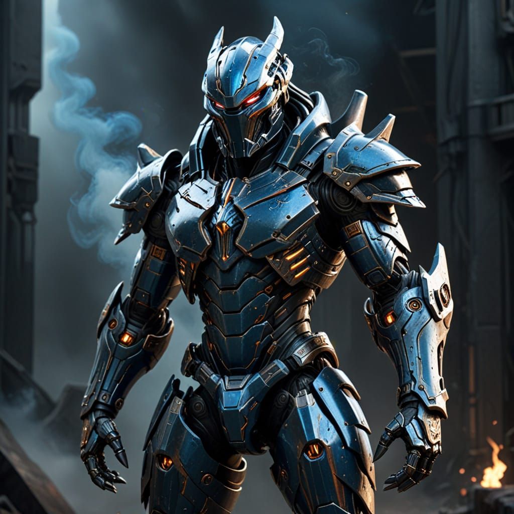 Mech Knight Predator in Dark Metallic Armor