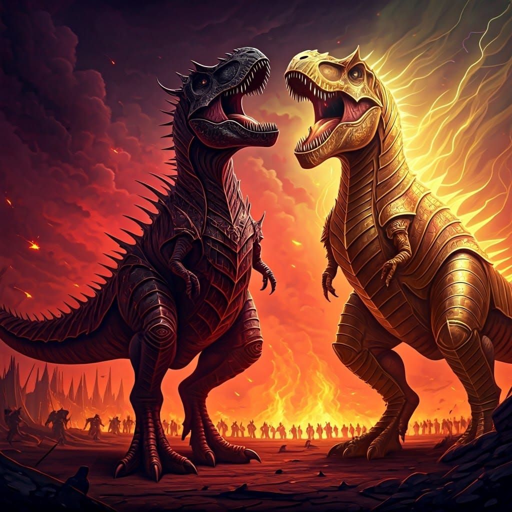 Epic T-Rex Battle: Sauron vs. Eru Ilúvatar