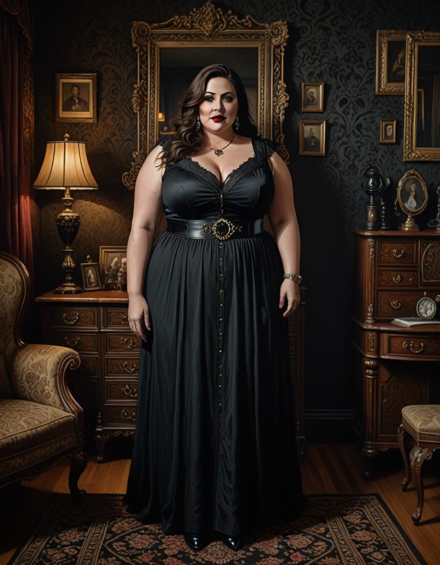 Gothic Arabian Woman Portrait in Watercolor Style