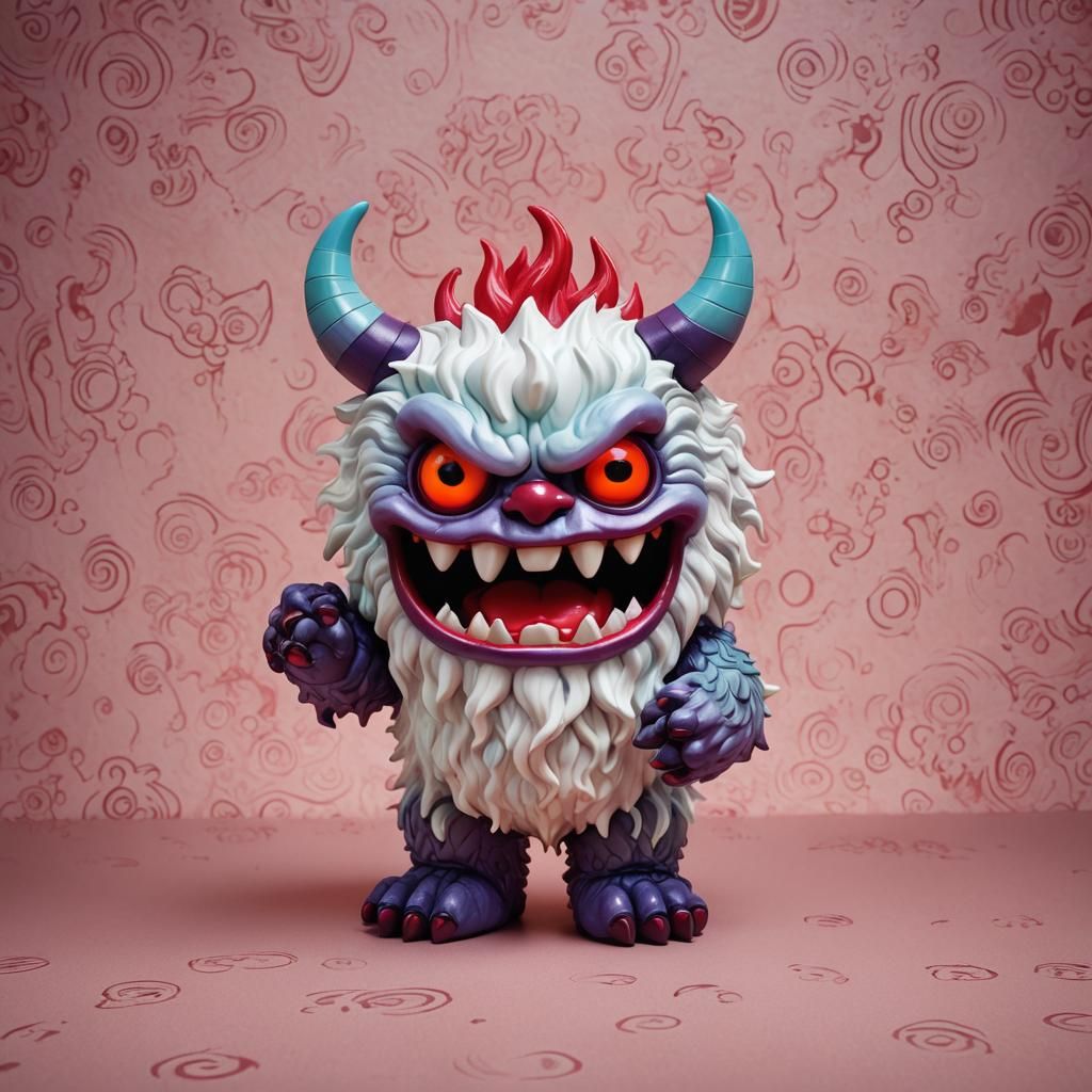 Marshmallow Demon Monster in Funko Pop Style