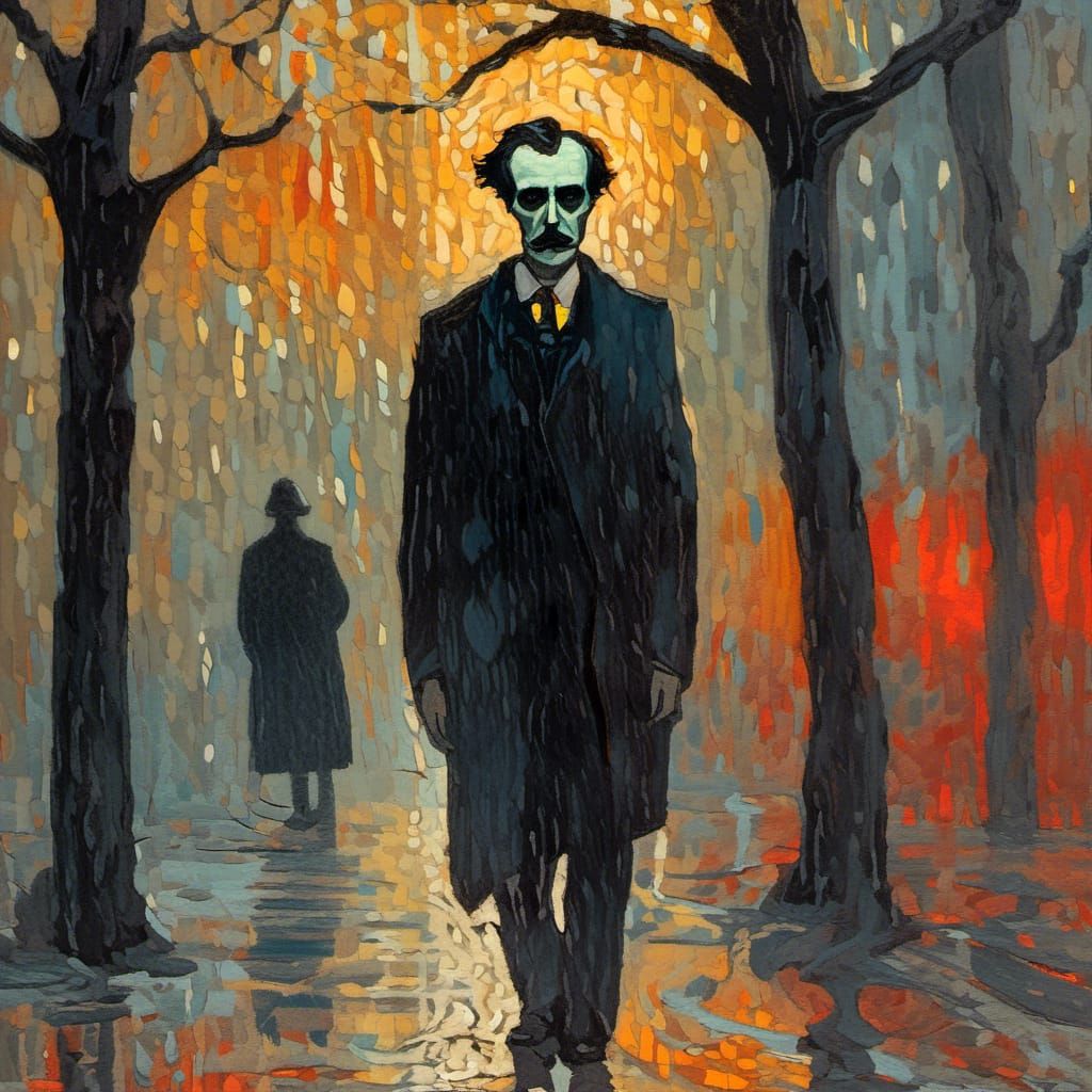 Poe in December Rain <lora:Ice Cream:1.0>