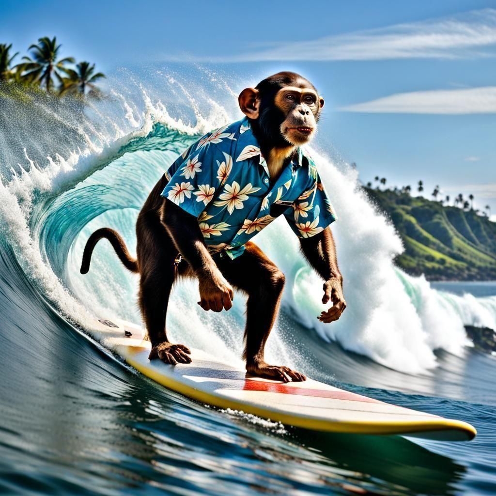 Aloha Adventurer Rides the Wave with a Mischievous Monkey Co...