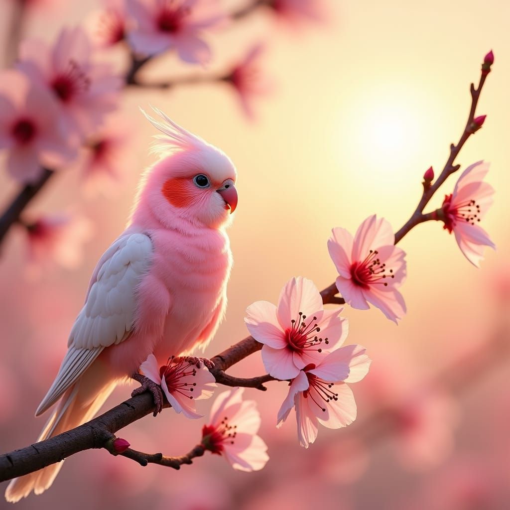 Pink budgie