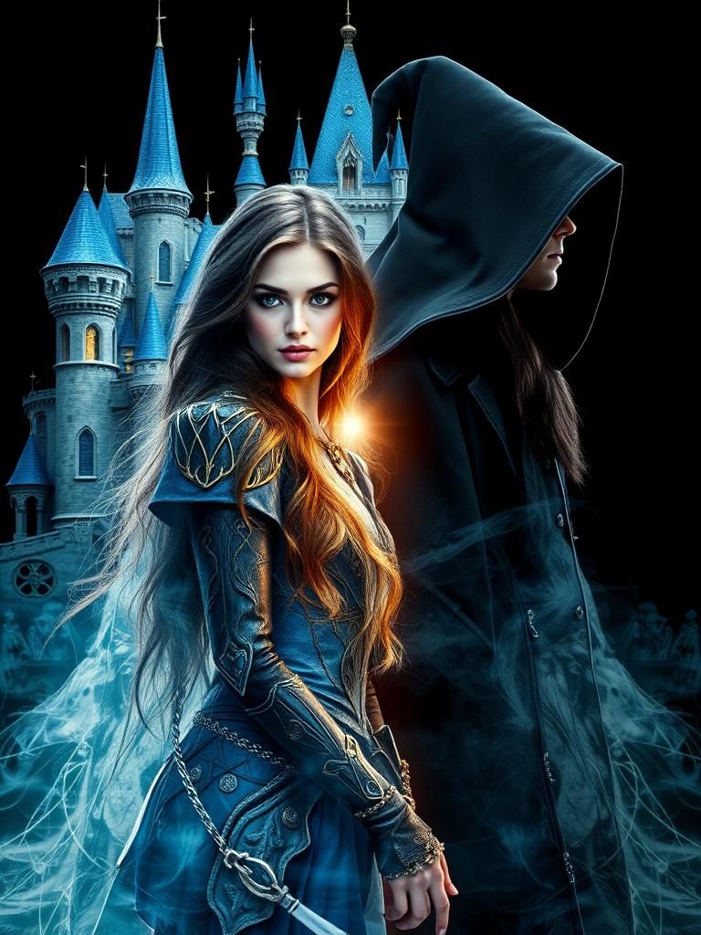 Sorceress and Magician Double Exposure Fantasy Art