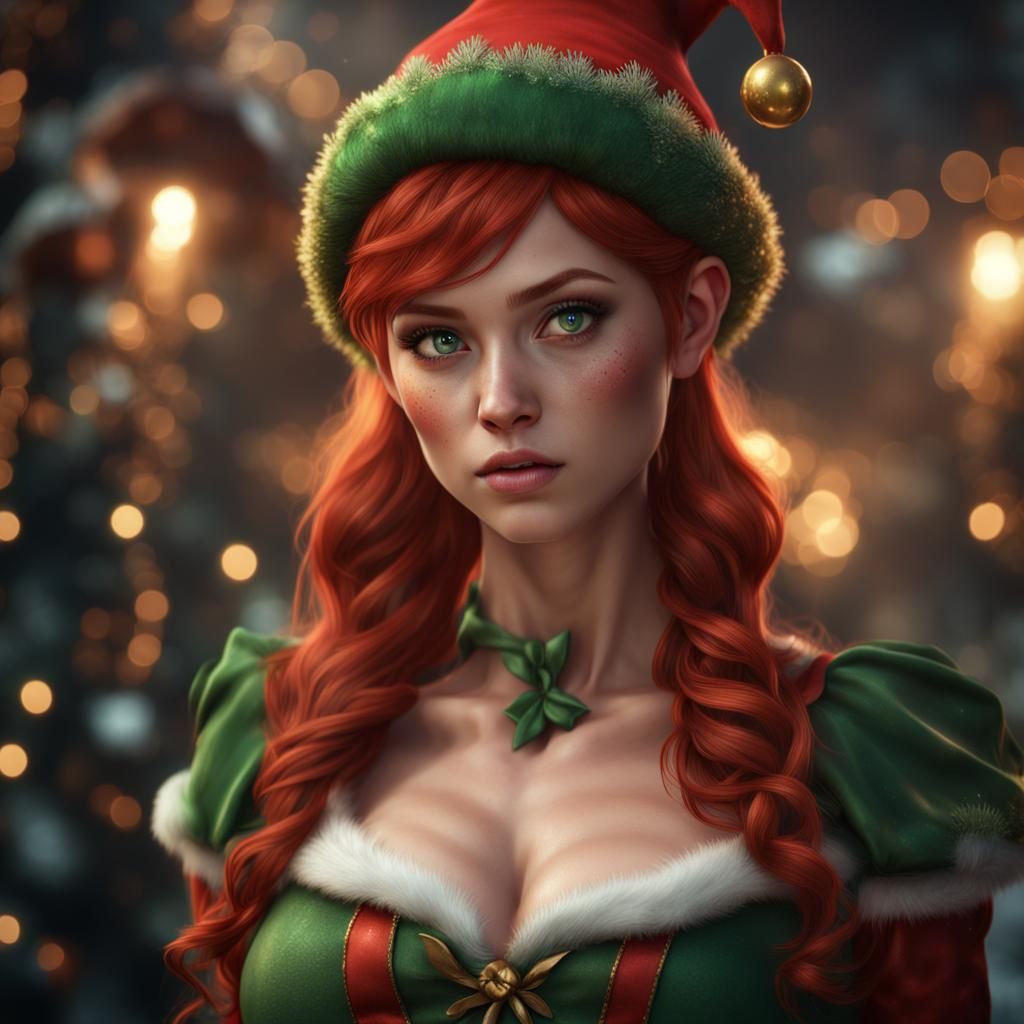 Redhead Elf in Detailed Fantasy Concept Art