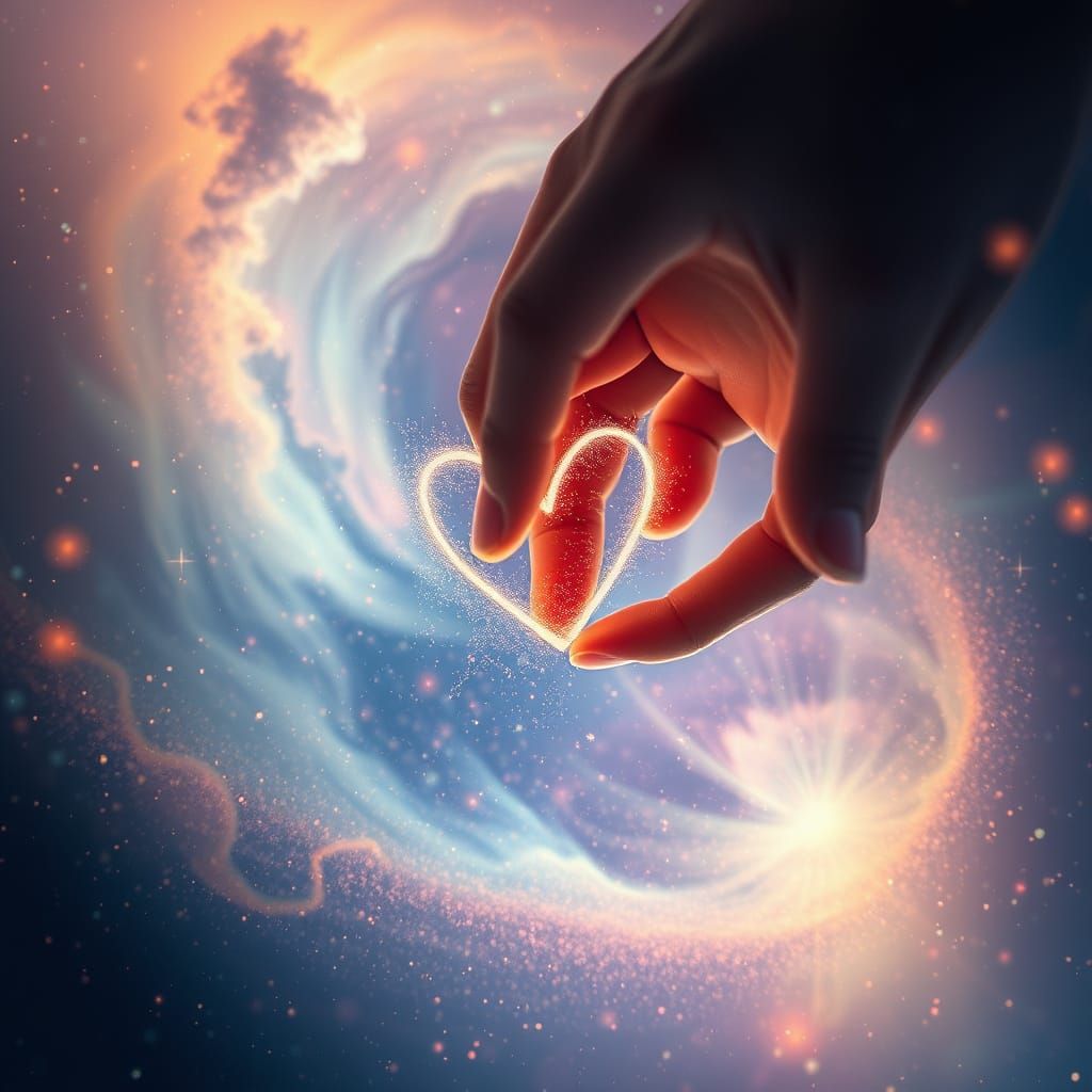Dreamy Celestial Heart in Stardust