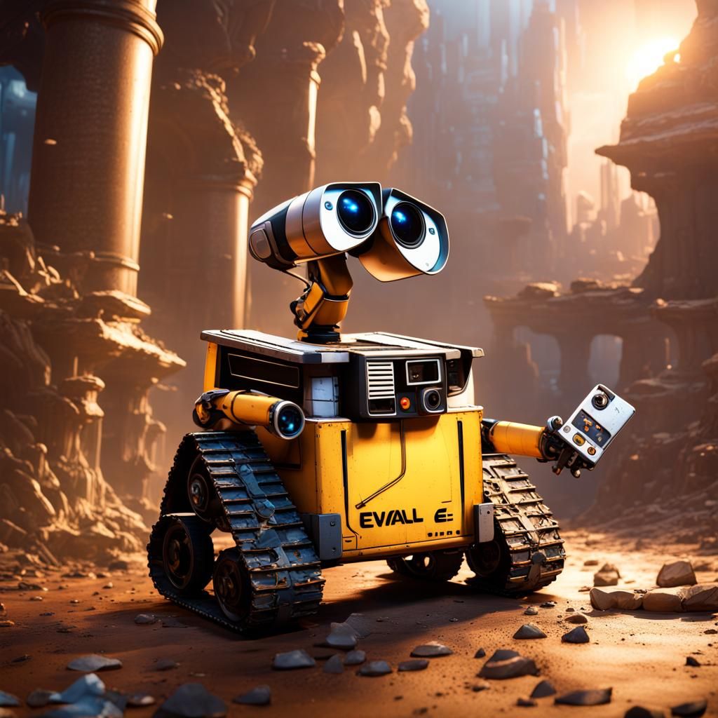 Wall-E and Eva: Detailed Matte Painting