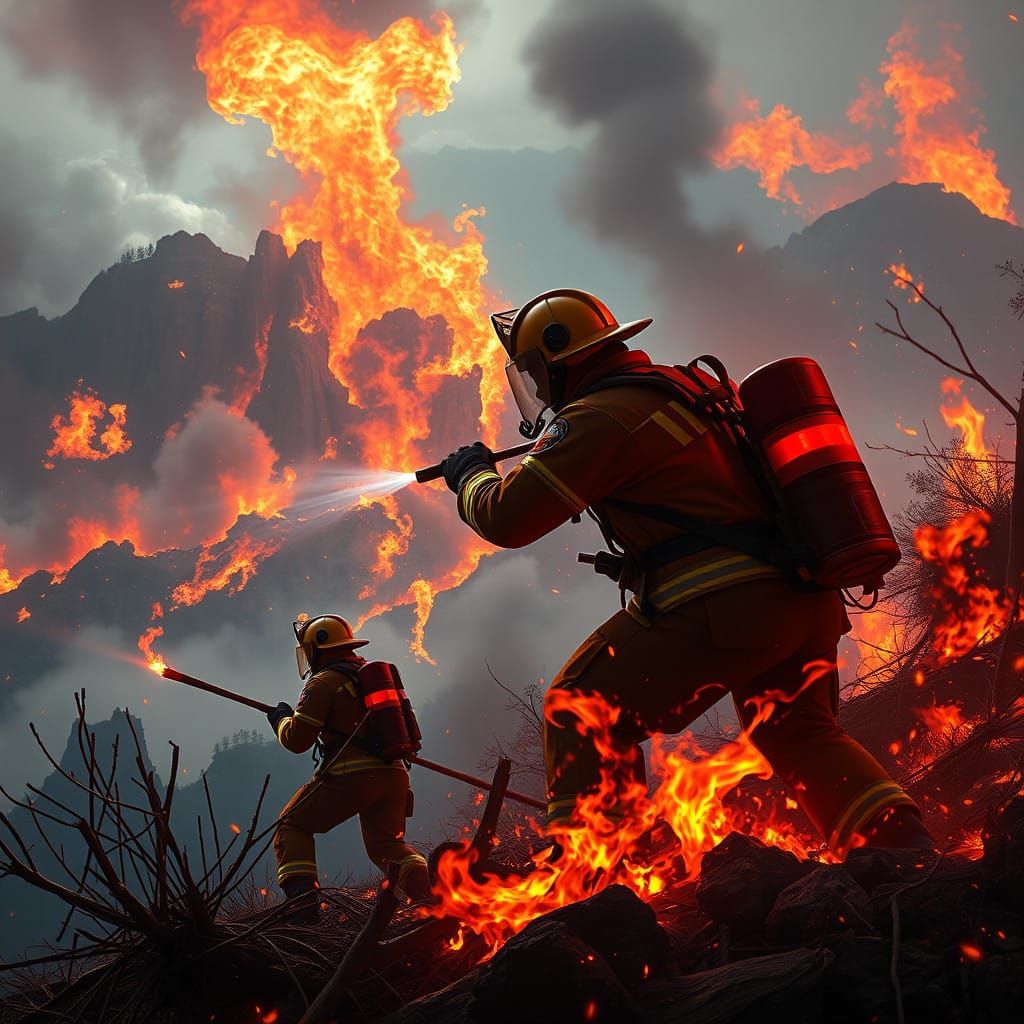 Heroes Battling Inferno in Malibu