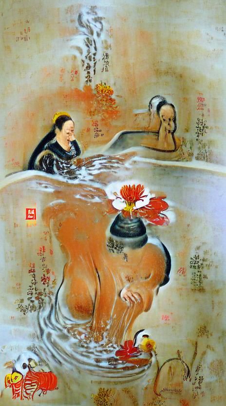 It is nice to get a glimpse of a lady bathing--You scrubbed your flower face and cleansed your lovely bodyWhile this old...