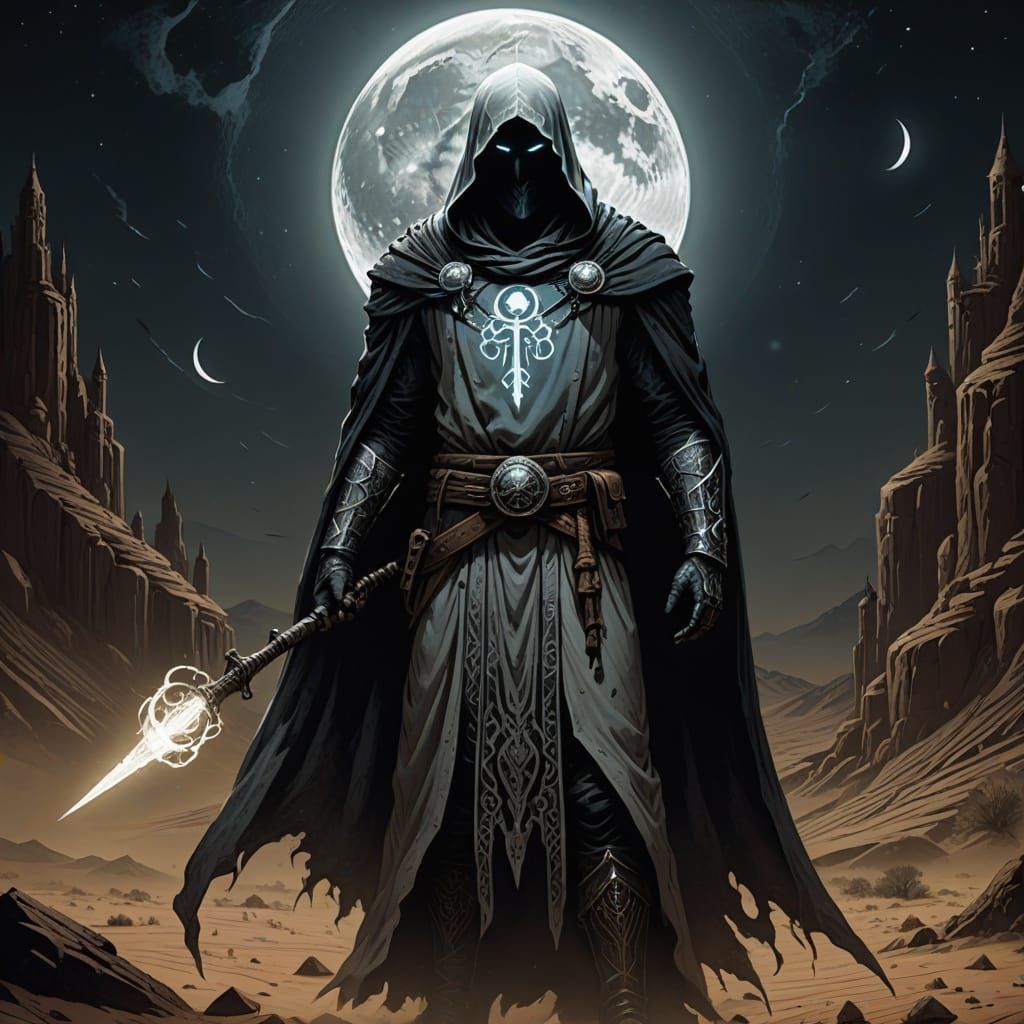 Moon Knight as Alchemical Occultist in Dark Fantasy Art