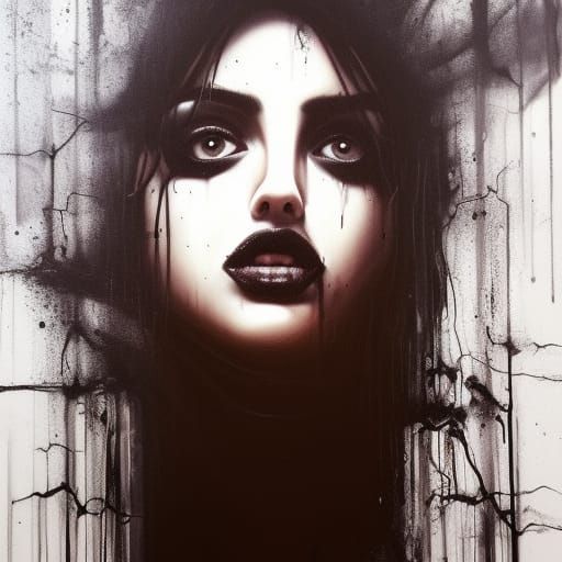 Ana de Armas Gothic Villain in Graffiti Art