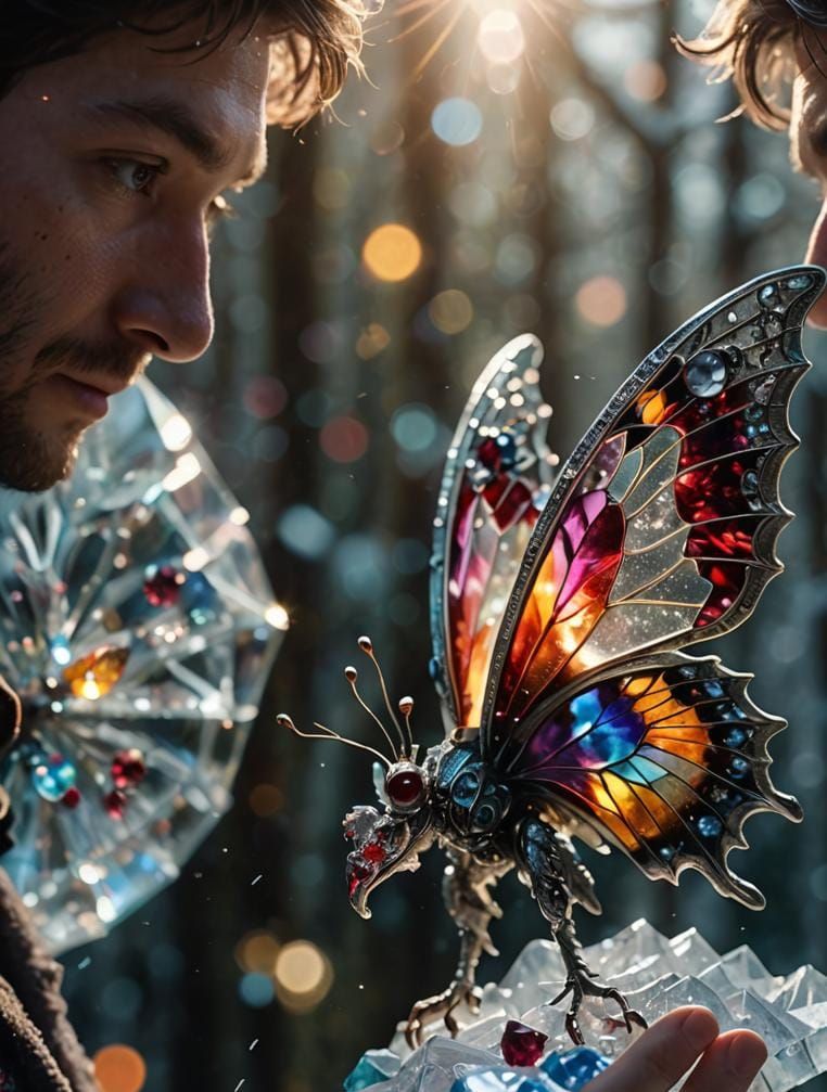 Fairy with Ice Butterfly in Dragon Glass