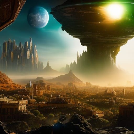Epic Space Cat Digital Matte Painting