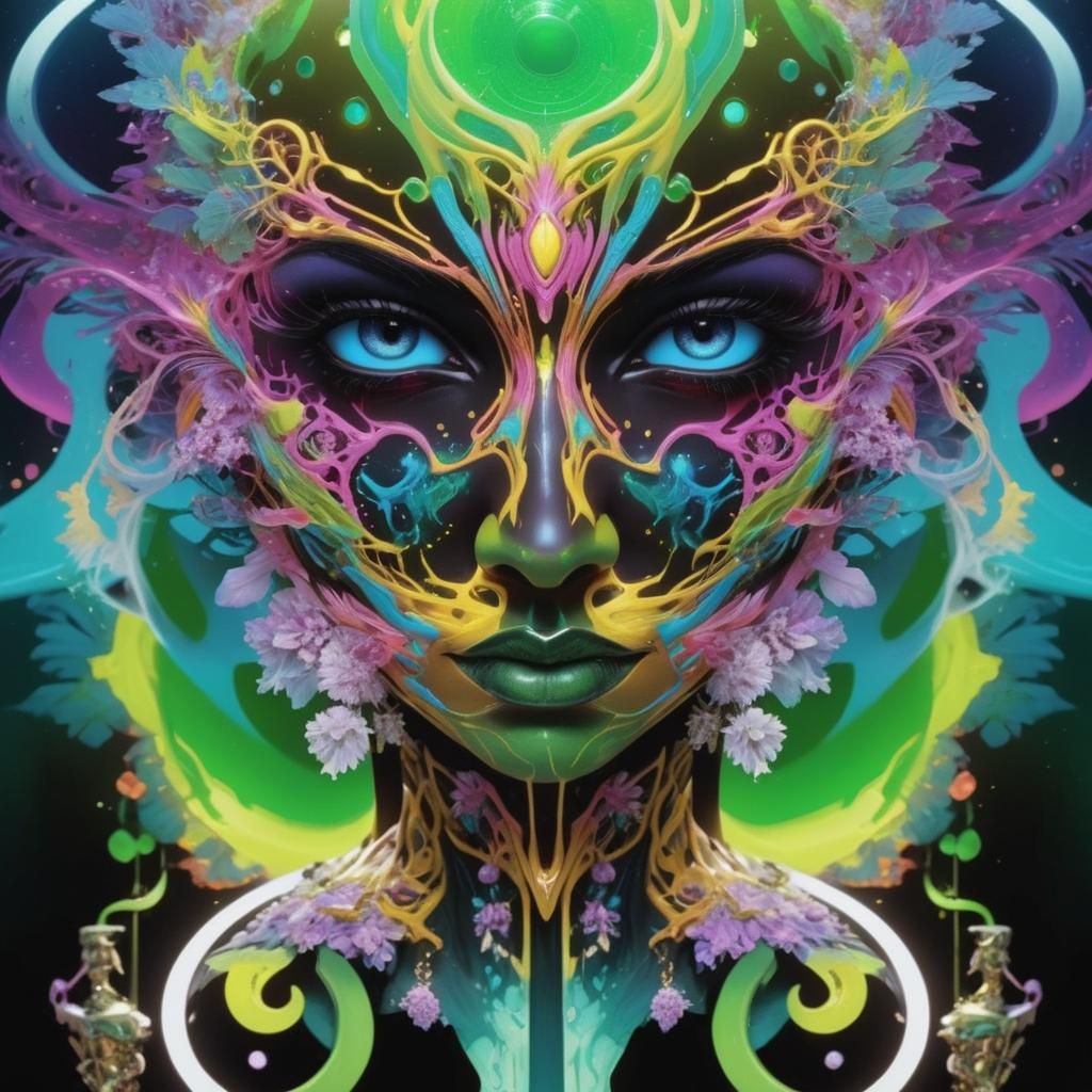 Black Light Party Room in Detailed Fantasy Style