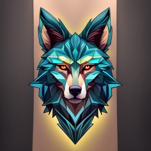 Steampunk Wolf Clockwork Portrait in Art Nouveau Style