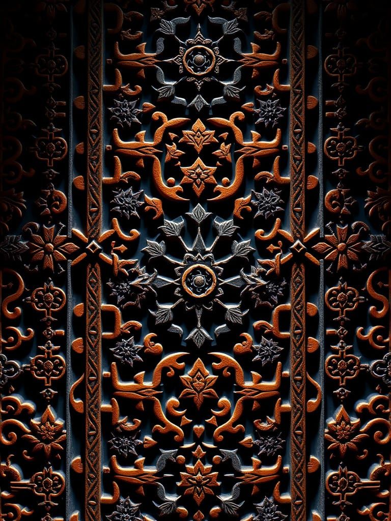 Sacred African Pattern in Traditional Adinkra Style