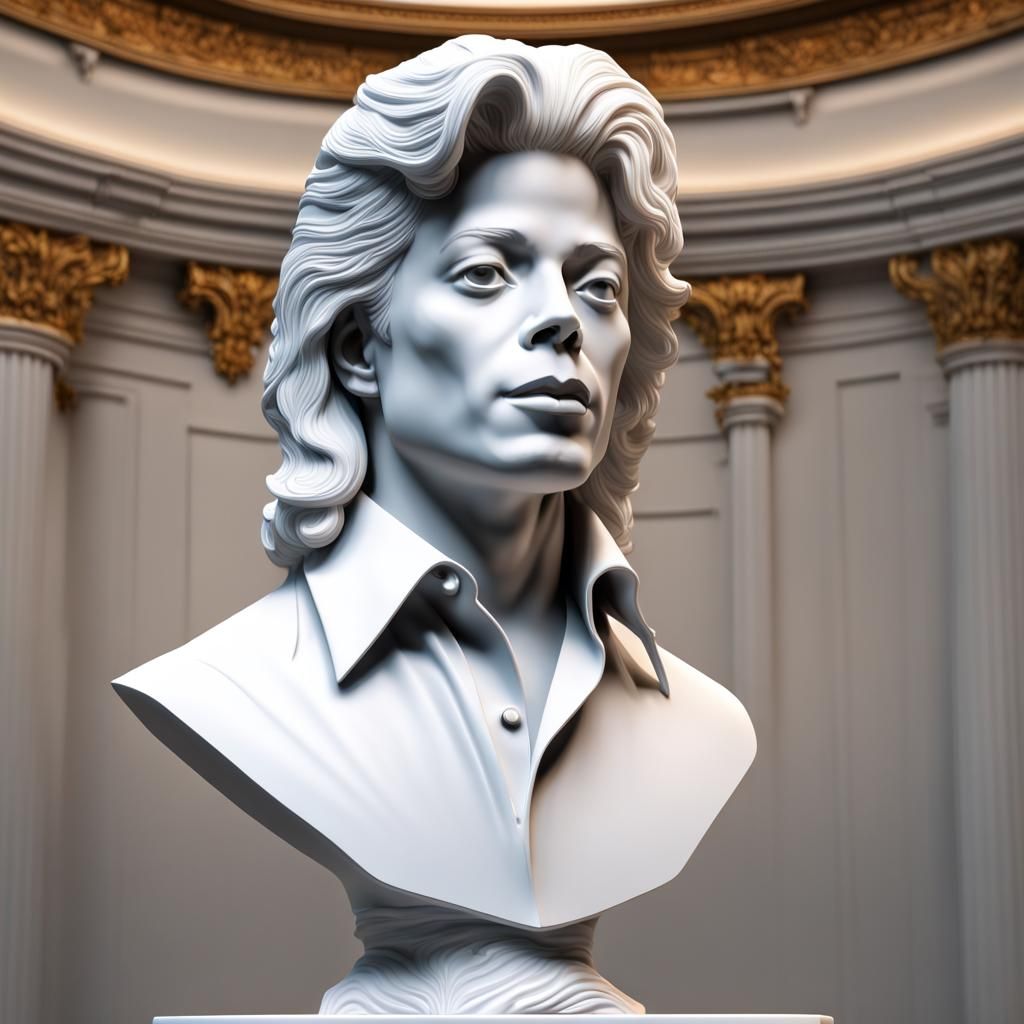 Michael Jackson Marble Bust in HDR