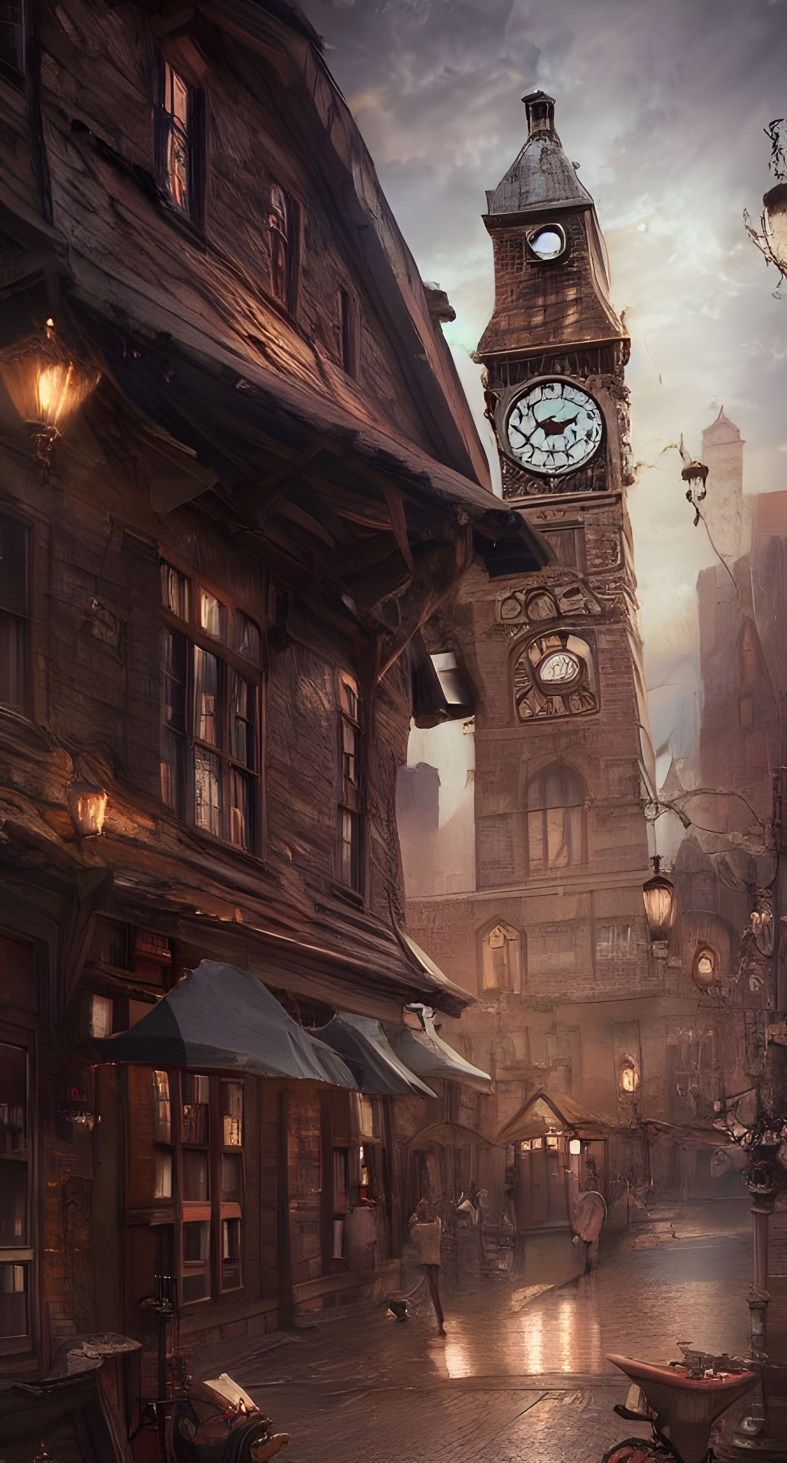 Detailed Clock Tower Concept Art in 8K