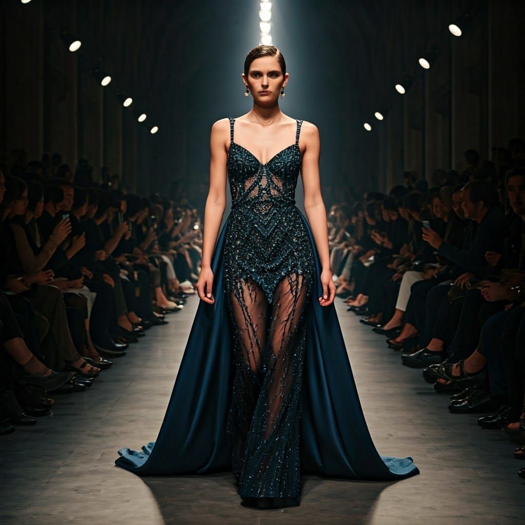 Haute Couture Fashion Show in Cinematic Style