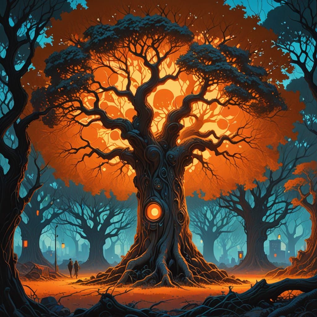 xeno tribal orange tree