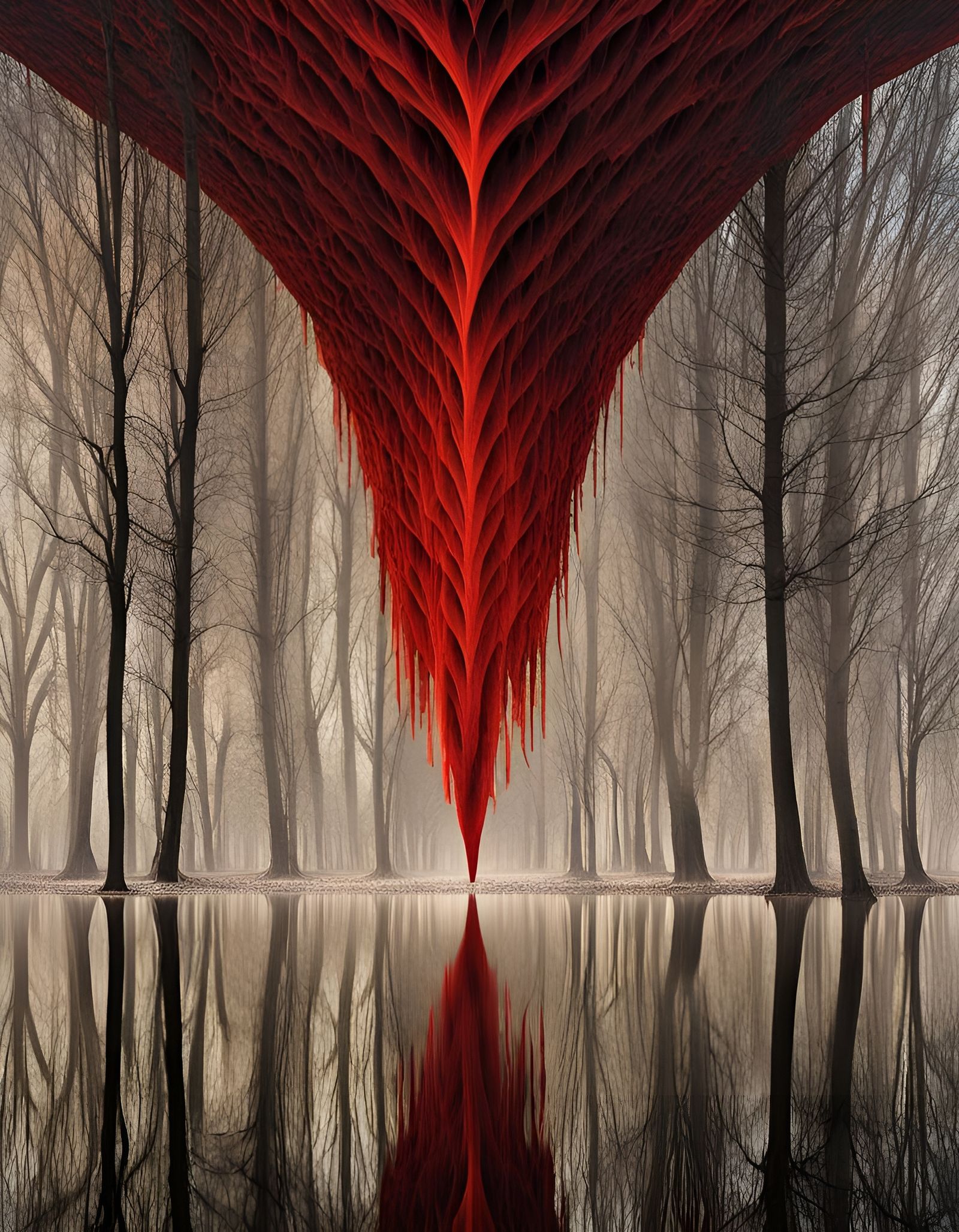 Exploding Heart: Abstract Fluid and Textile Art