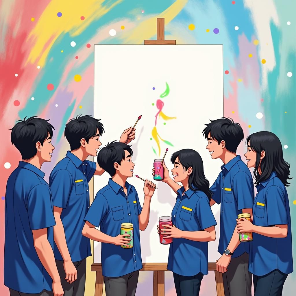 Vietnamese Youth Create Mural in Anime Style