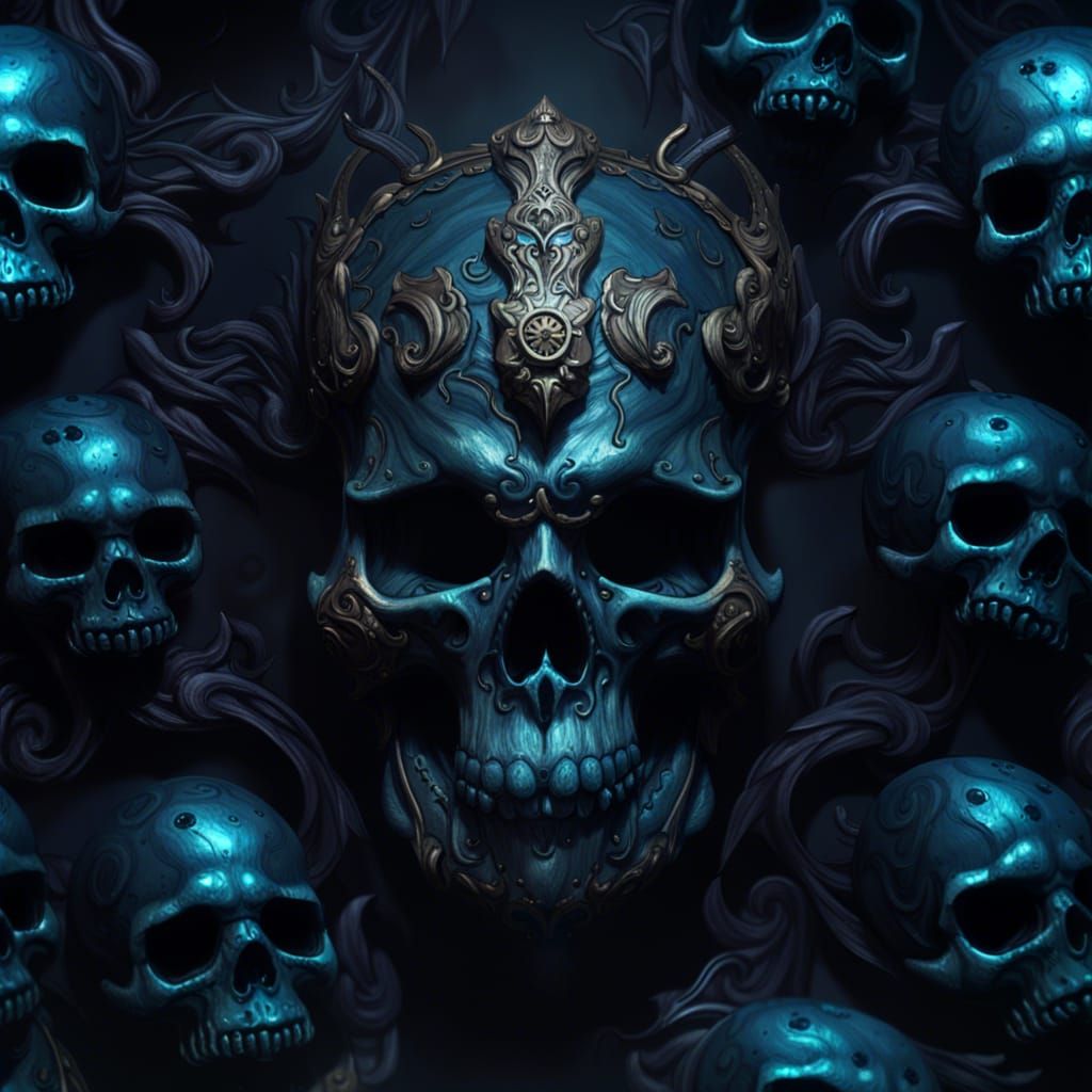 Dark Fantasy Skulls in Volumetric Lighting