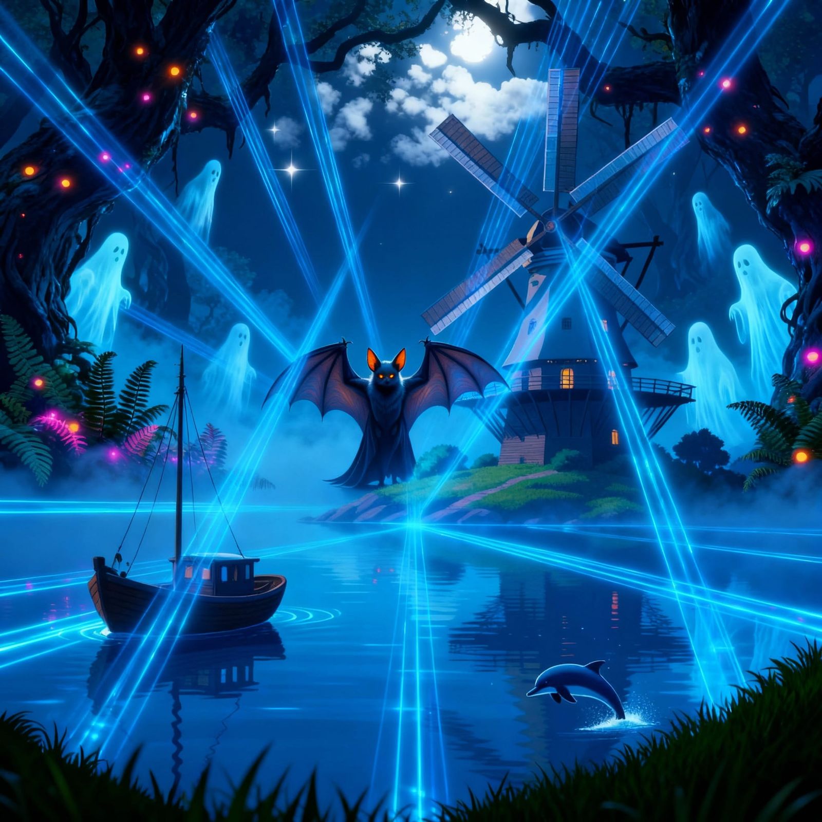 Holographic Beams and Ghostly Entities