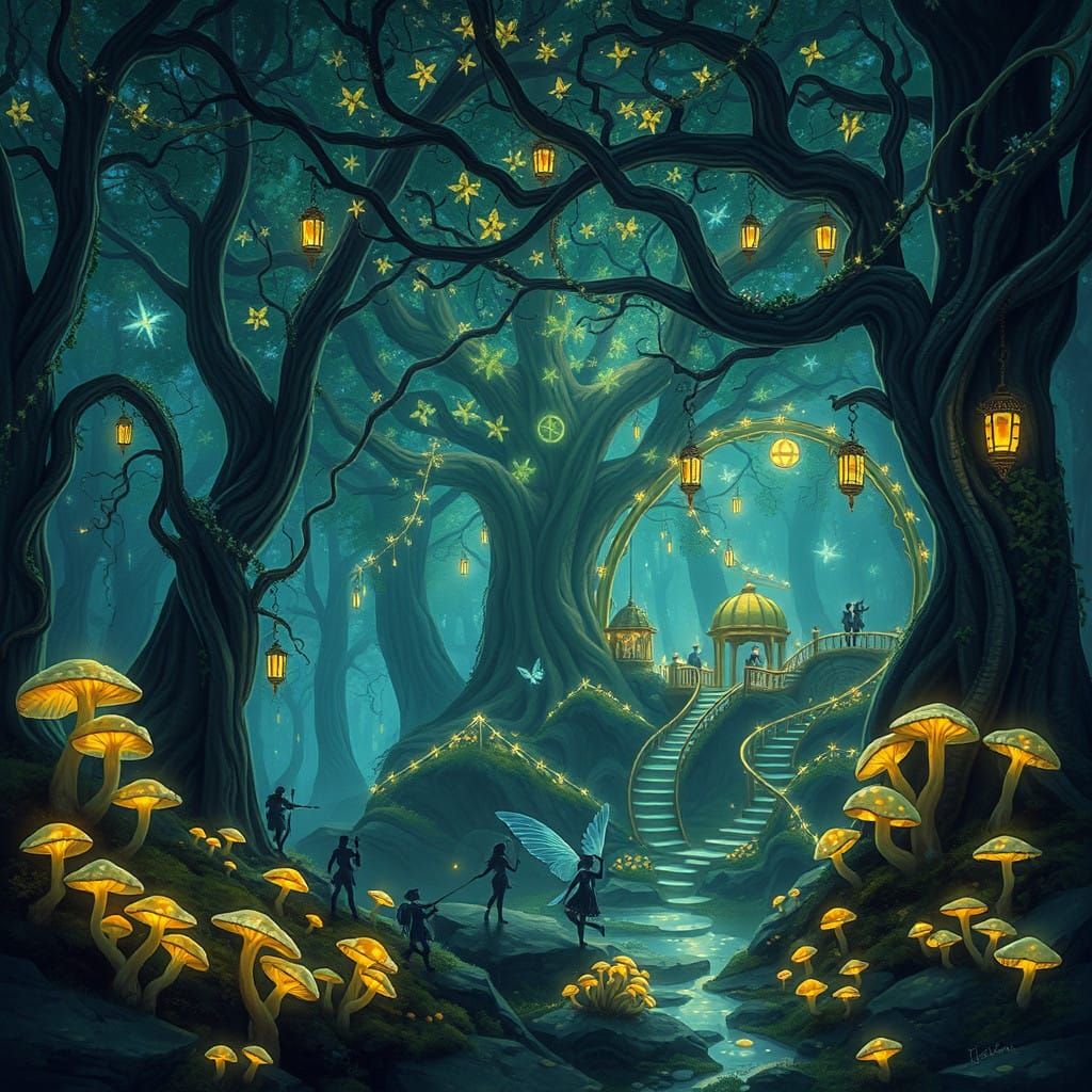 Whispering Fae Realm of Enchanted Woods