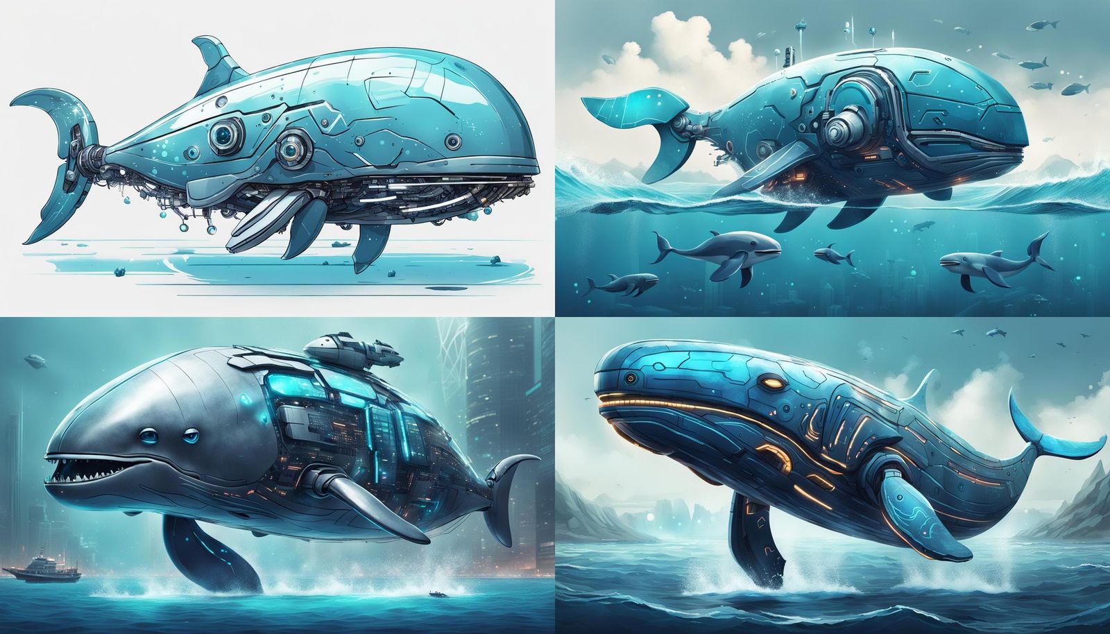 Futuristic Sci-Fi Robot Whale
