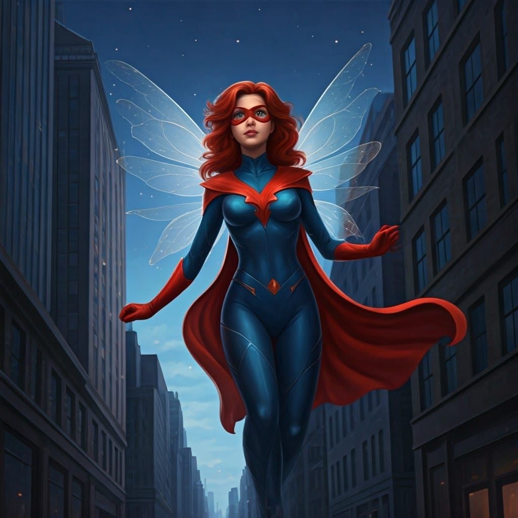 Fairy Superheroes Patrolling City Streets with Pixies