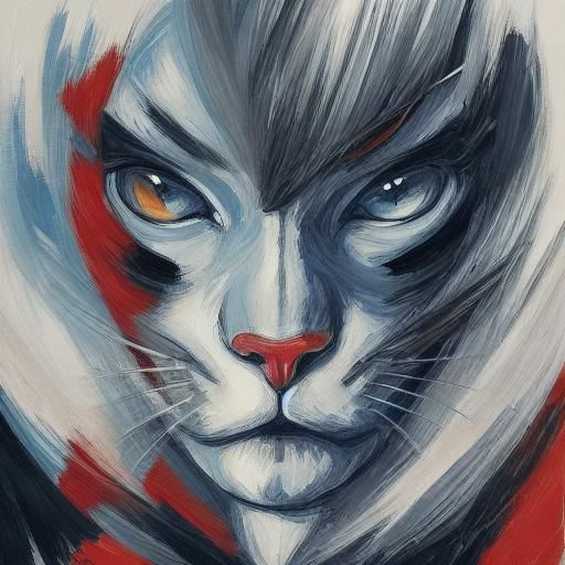 Girl in Black Cat Costume Digital Art