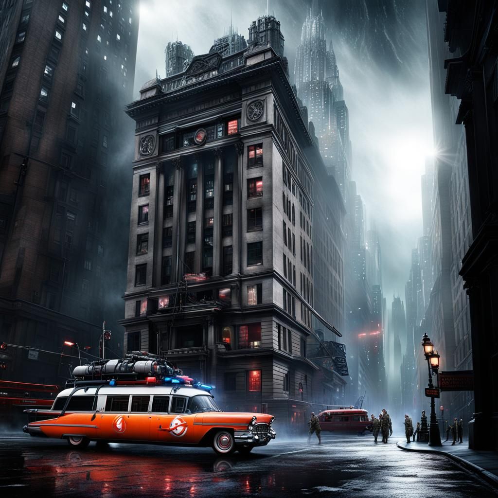 Epic Cinematic Ghostbusters Digital Matte Painting