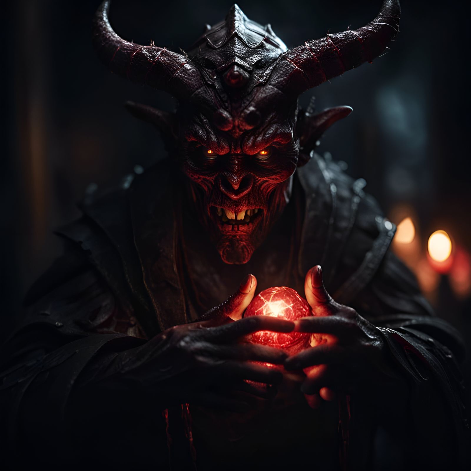 Realistic Demon Half-ling Portrait in High Definition